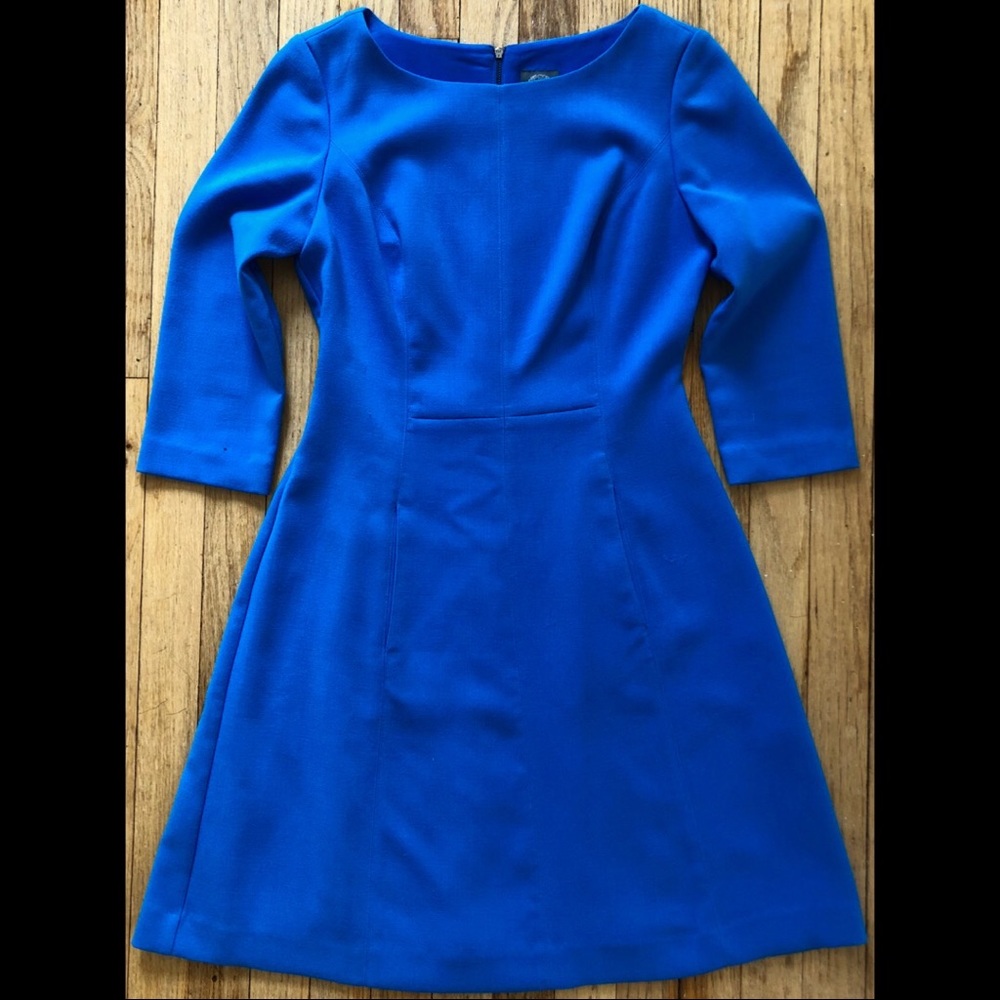 Vince Camuto Crepe A-Line Blue Dress NWOT, sz 6